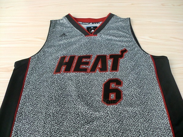 Camiseta Moda Estatica Miami Heat LeBron James #6 Gris